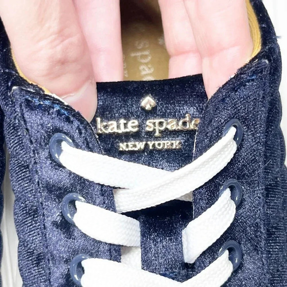 Kate Spade Blue Velvet Fleet Quilted Sneakers Women's Size 7.5 - Picture 8 of 9